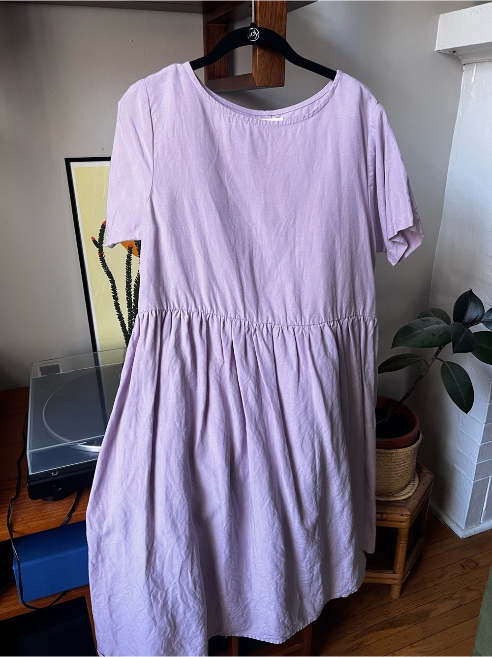 Tradlands Lavender Gathered-Waist Short Sleeve Dress (Nico Dress)